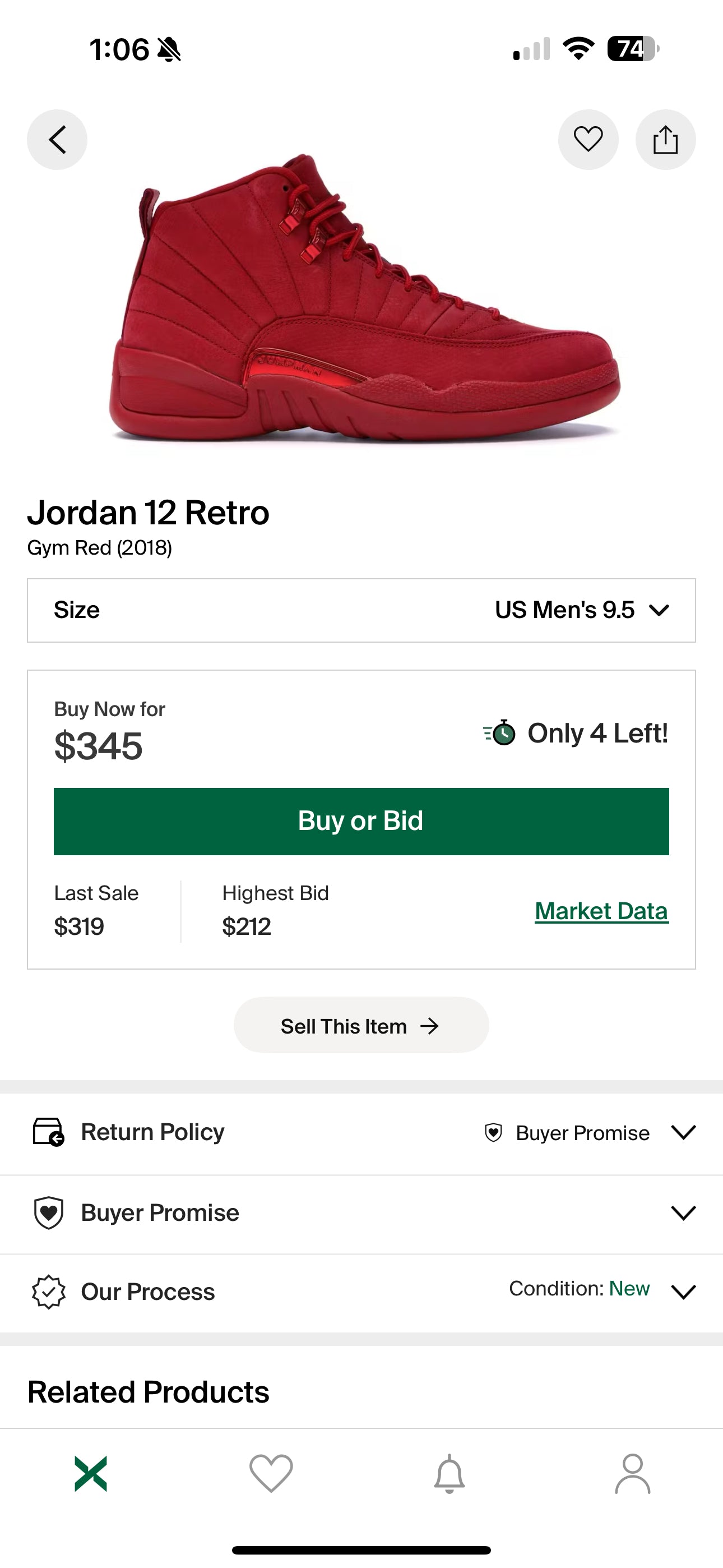 AJ 12'S GYM RED